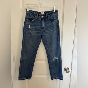 JCrew mid wash w/ Raw Hem Denim 24P